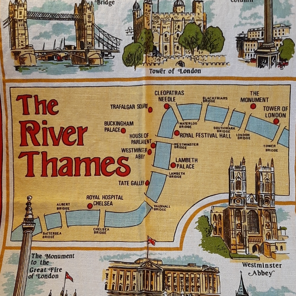 SOLD Linens | London Souvenir Tea Towel - Picture 5 of 11